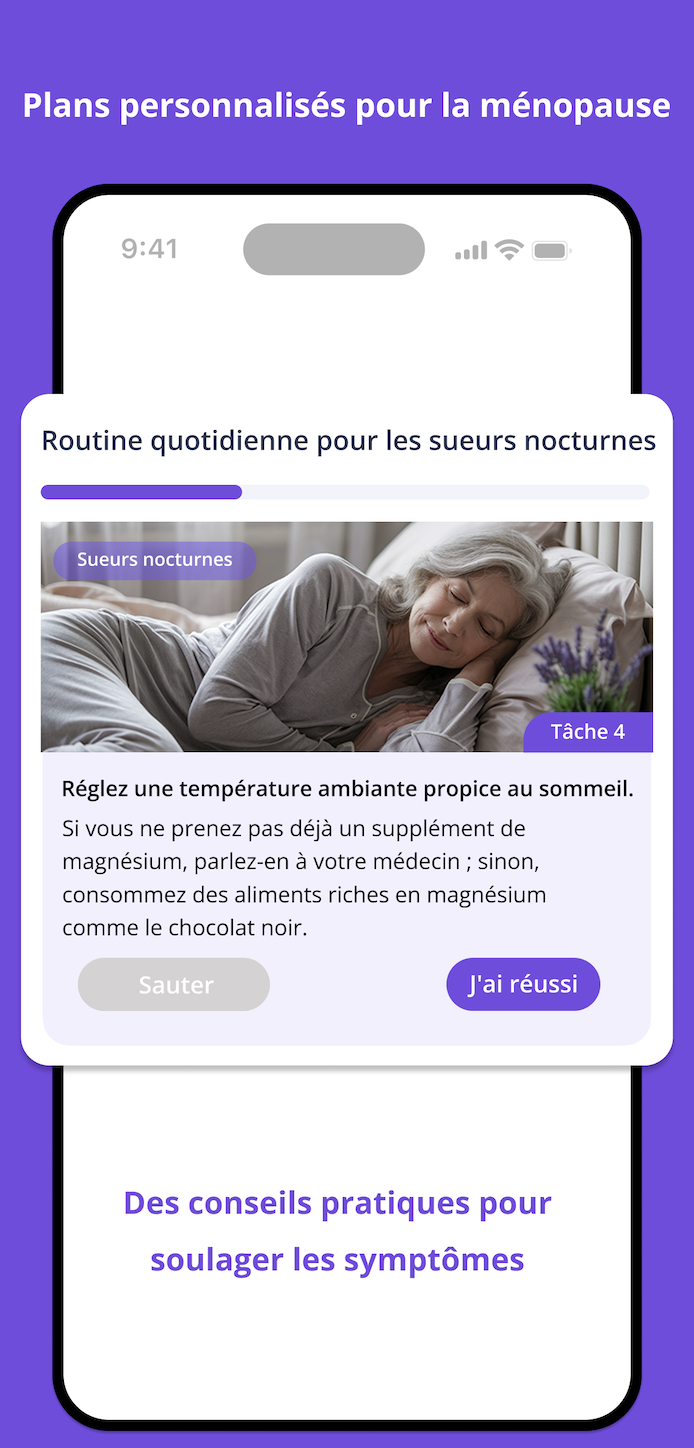 Plans personnalisés pour la ménopause