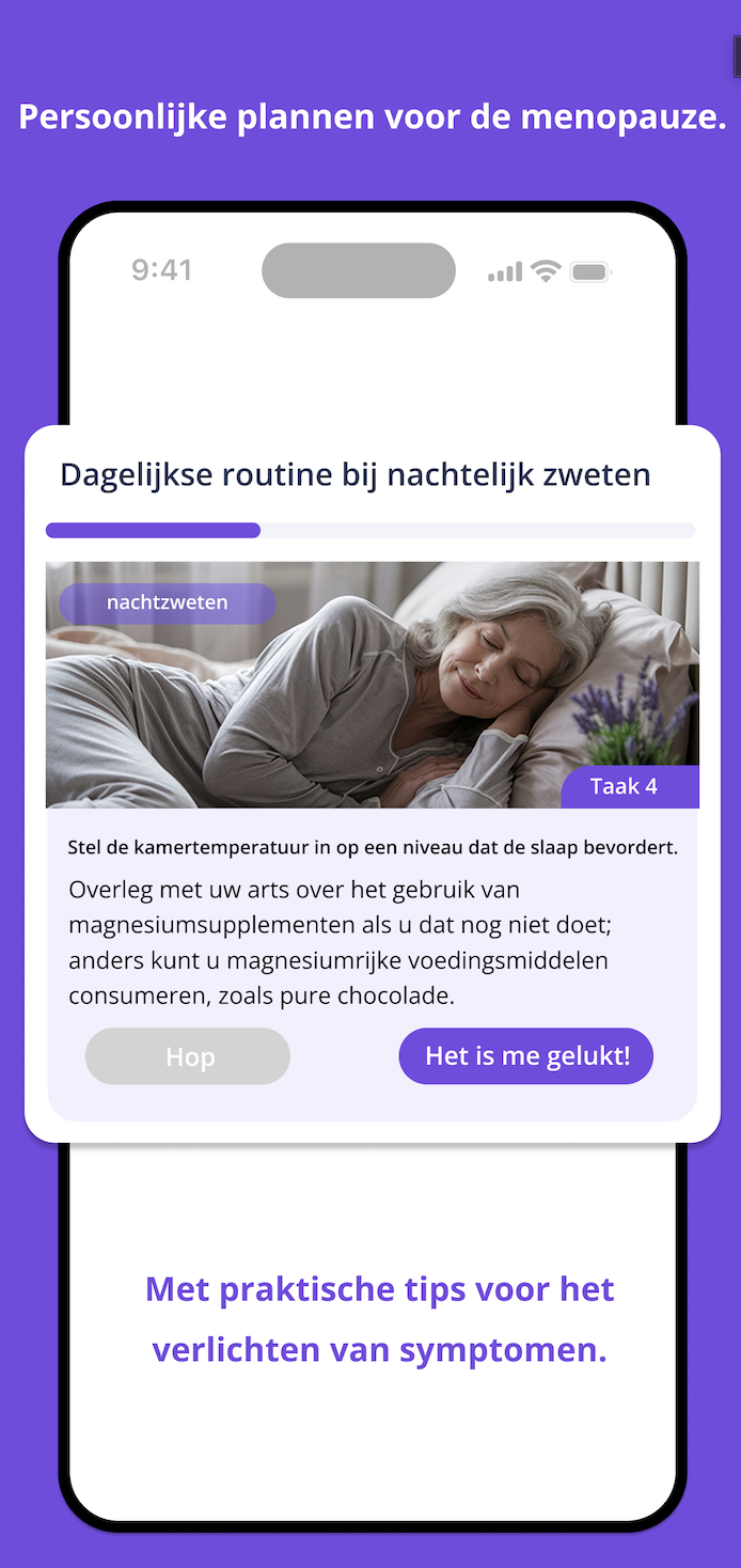Persoonlijke plannen voor de menopauze.